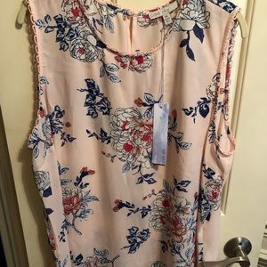 Pale Sky Earla Crochet Trim Blouse Light Pink XXL